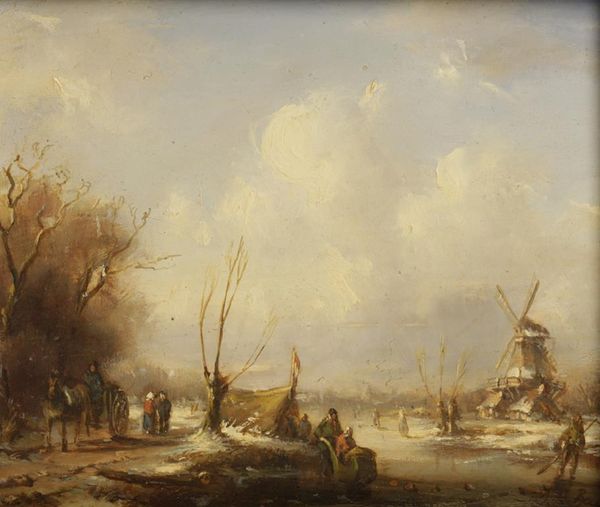 MANNER OF LUDOLF BACKHUYSEN, Wintery canal landscape