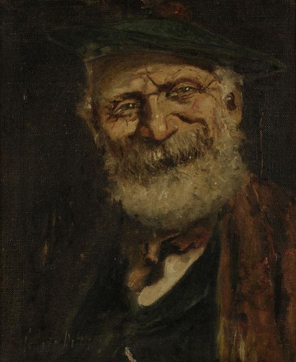 HENRIE PITCHER (FL. 1900-1910) A head and shoulder portrait of an elderly gentleman