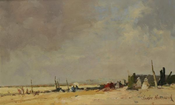 •CHARLES HORWOOD (1907-1975) "BEACHSCAPE- LOWESTOFT"