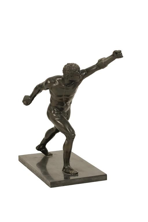 GRAND TOUR BRONZE OF THE 'BORGHESE GLADIATOR' AFTER THE ANTIQUE