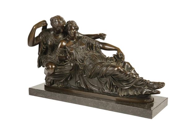 LATE 19TH CENTURY BRONZE 'LES DEUX PARQUES' (THE TWO TALES)