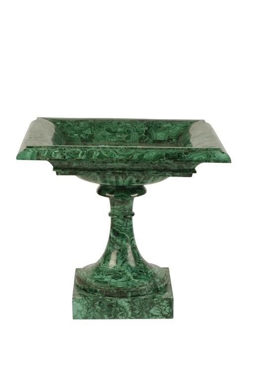 RUSSIAN MALACHITE TAZZA CIRCA 1840