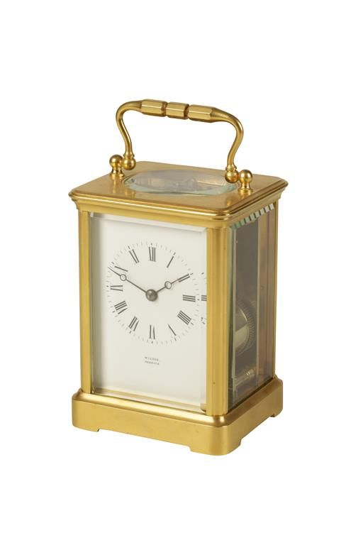 FRENCH GILT BRASS STRIKING CARRIAGE CLOCK