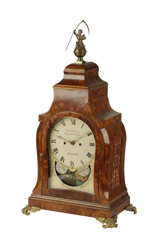 EARLY 19TH CENTURY BURR-WOOD BRACKET CLOCK