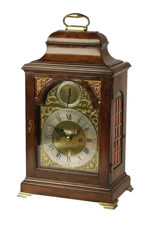 GEORGE III MAHOGANY BRACKET CLOCK LATE 18TH CENTURY