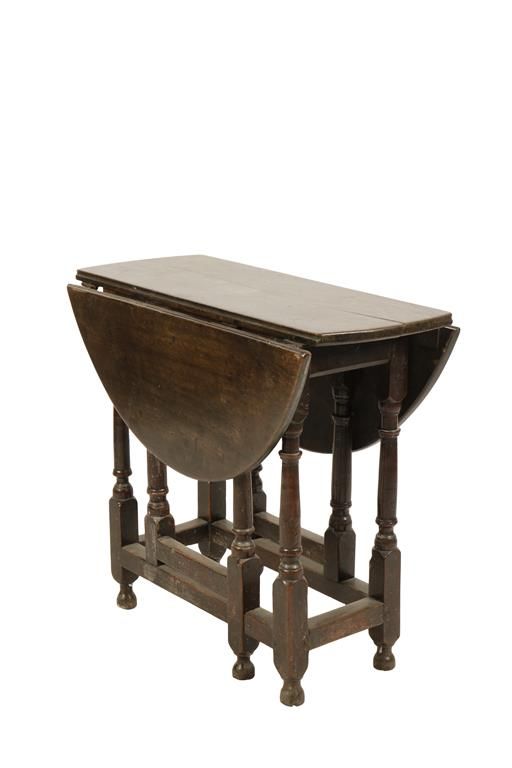 GOOD CHARLES II OAK GATELEG TABLE LAST QUARTER OF THE 17TH CENTURY