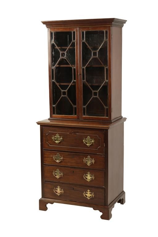 GEORGE III MAHOGANY SECRETAIRE BOOKCASE CIRCA 1780