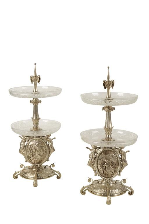 PAIR OF VICTORIAN SILVER CENTREPIECES