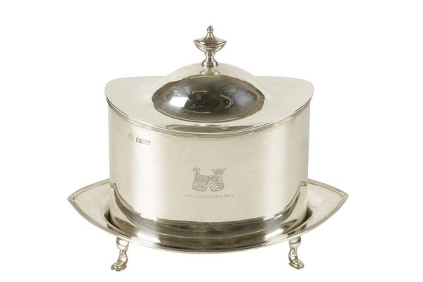 GEORGE III STYLE SILVER BISCUIT BOX