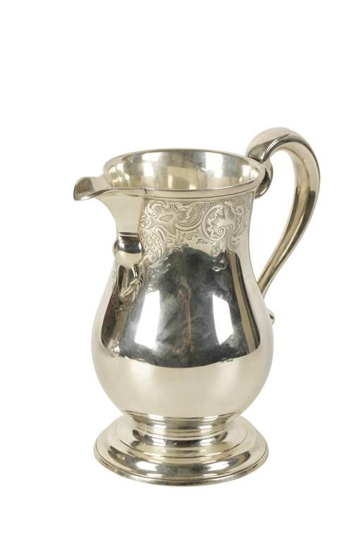 GEORGE II STYLE SILVER BEER JUG