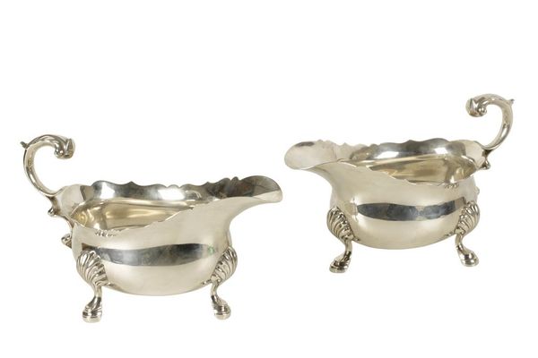 PAIR OF GEORGE III STYLE SAUCE BOATS