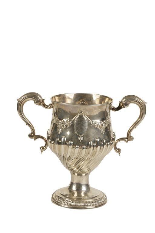 GEORGE III IRISH SILVER TWO HANDLED CUP