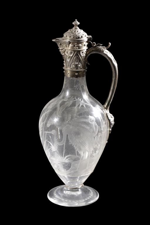 CONTINENTAL INTAGLIO GLASS CLARET JUG