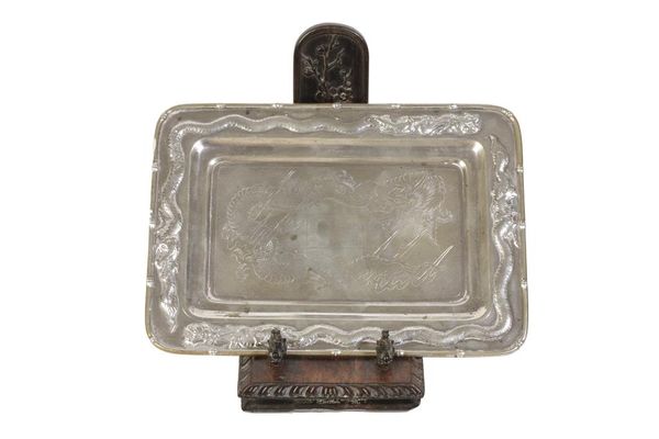 A CHINESE EXPORT SILVER PRESENTATION TRAY