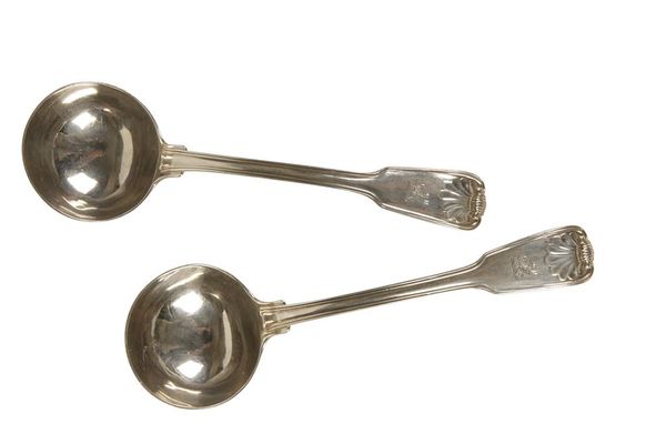 PAIR OF GEORGE III SAUCE LADLES BY PAUL STORR