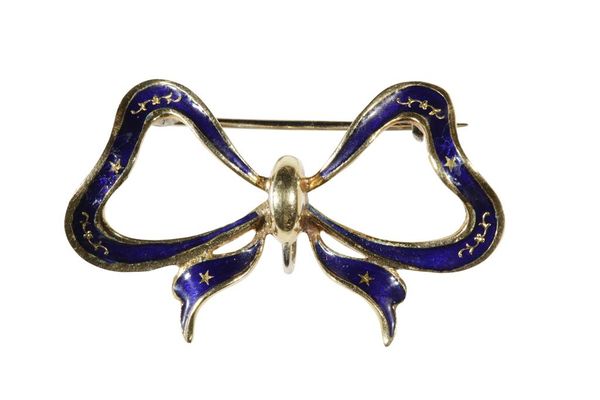 18CT YELLOW GOLD BOW BROOCH