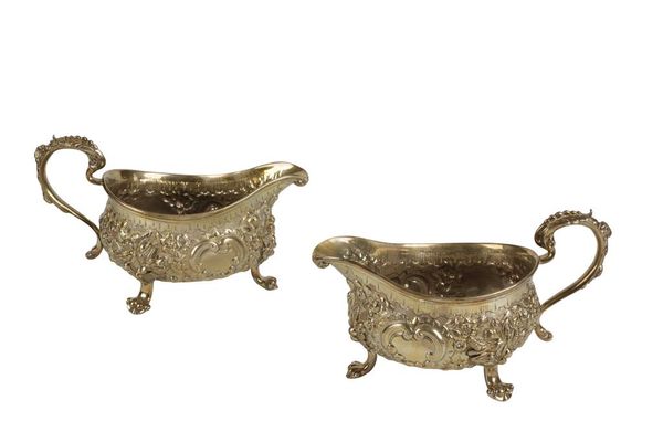 PAIR OF GEORGE IV SILVER SAUCEBOATS