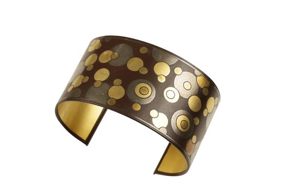 ANGELA CUMMINGS FOR TIFFANY: IRON AND GOLD DAMASCENE CUFF BRACELET