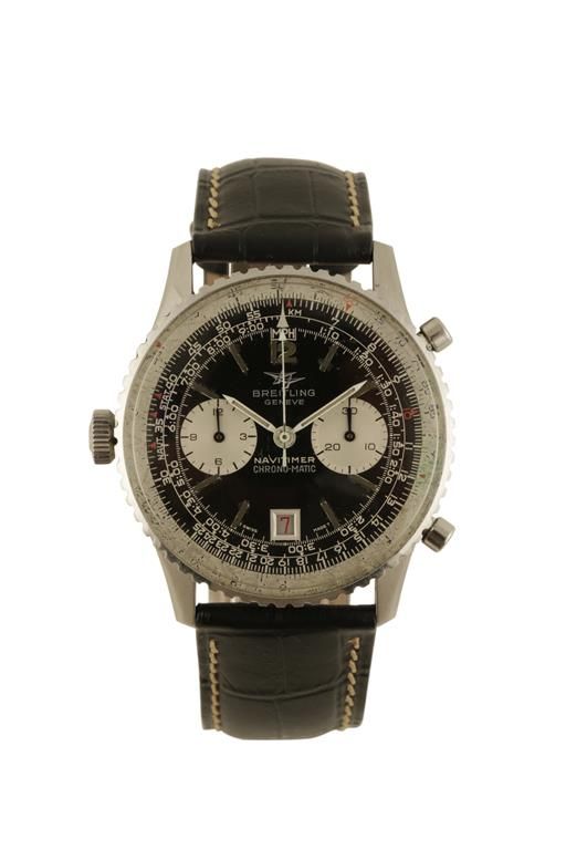 BREITLING NAVITIMER CHRONOMATIC GENTLEMAN'S STAINLESS STEEL CASE WRIST WATCH