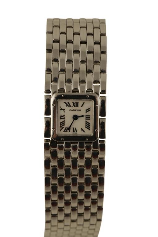 CARTIER LADY'S STAINLESS STEEL PANTHERE RUBAN BRACELET WATCH