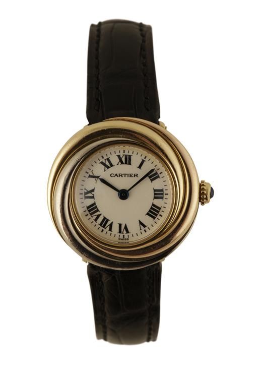 CARTIER TRINTIE 18CT ROSE AND WHITE GOLD LADY'S WRIST WATCH