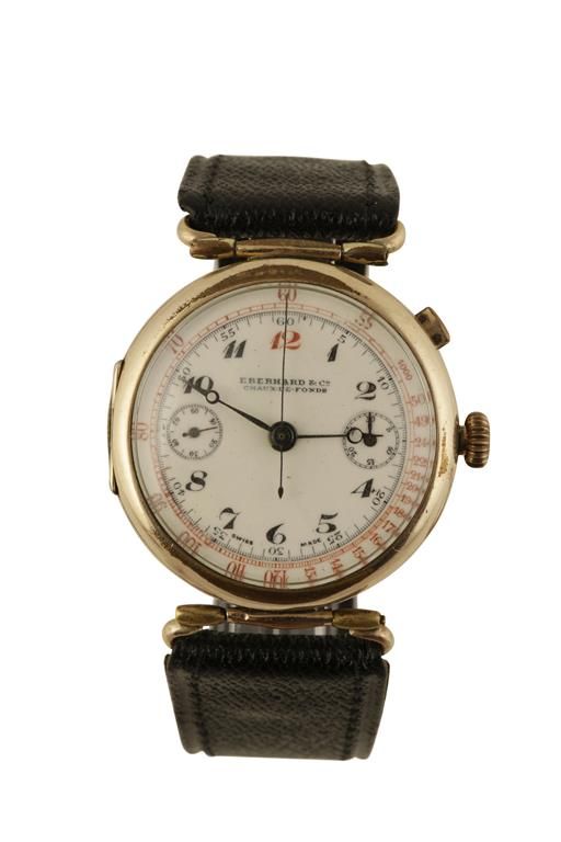 EBERHARD & CO CHRONOGRAPH GOLD PLATED WRIST WATCH