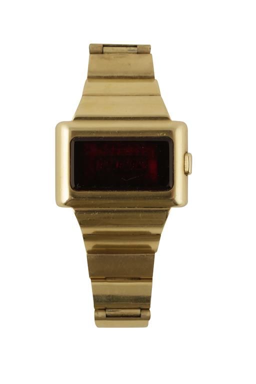 OMEGA TIME COMPUTER 1 DIGITAL GOLD-CAPPED STAINLESS STEEL GENTLEMAN'S QUARTZ WRIST WATCH