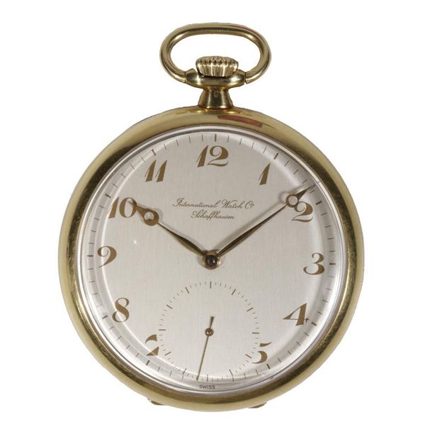 IWC 18CT GOLD OPEN FACE POCKET WATCH