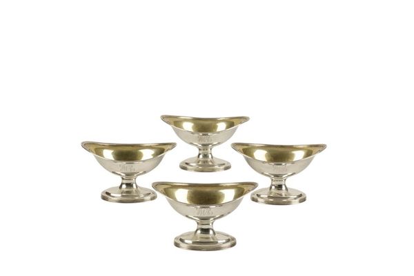 A SET OF FOUR GEORGE III SILVER SALTS