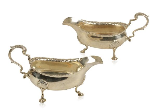 A PAIR OF GEORGE III SILVER SAUCEBOATS