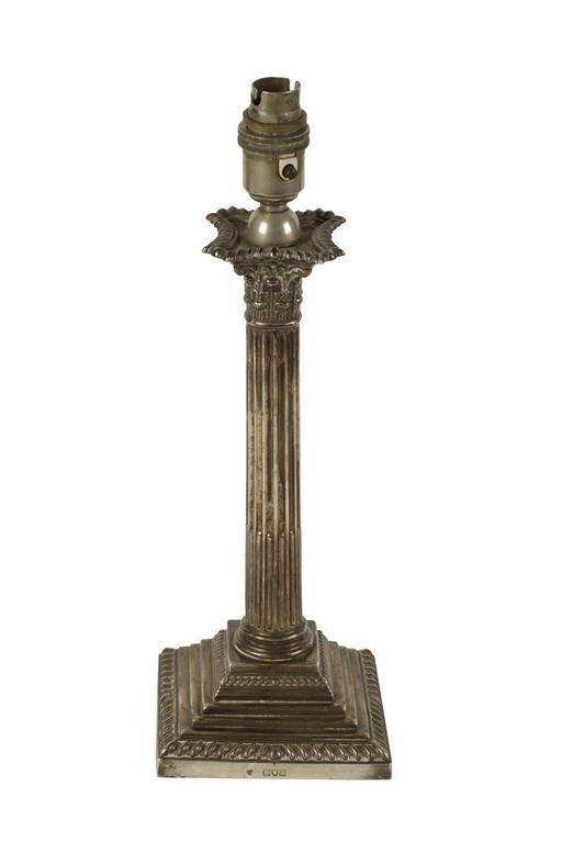VICTORIAN SILVER COLUMN LAMP BASE
