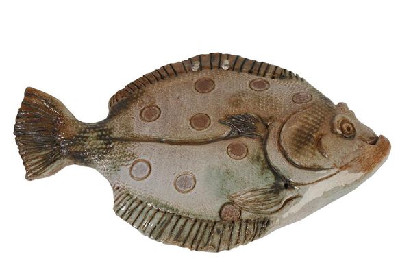 GUY SYDENHAM (1916-2005): A SALT GLAZED MODEL OF A FLAT FISH