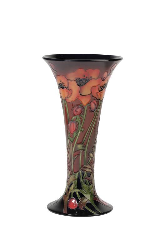 MOORCROFT: FLAMBE "POPPIES" VASE