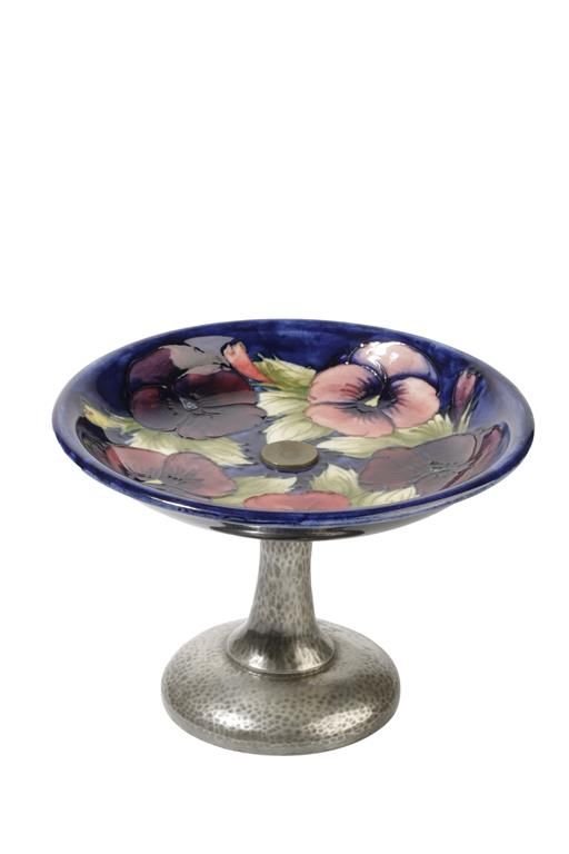 MOORCROFT: A "PANSY" TUDRIC TAZZA