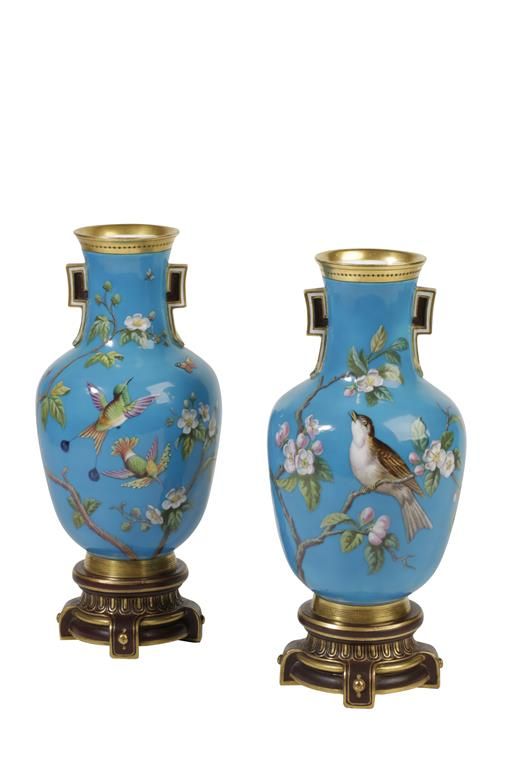 PAIR OF MINTON PORCELAIN AESTHETIC CLOISONNE VASES