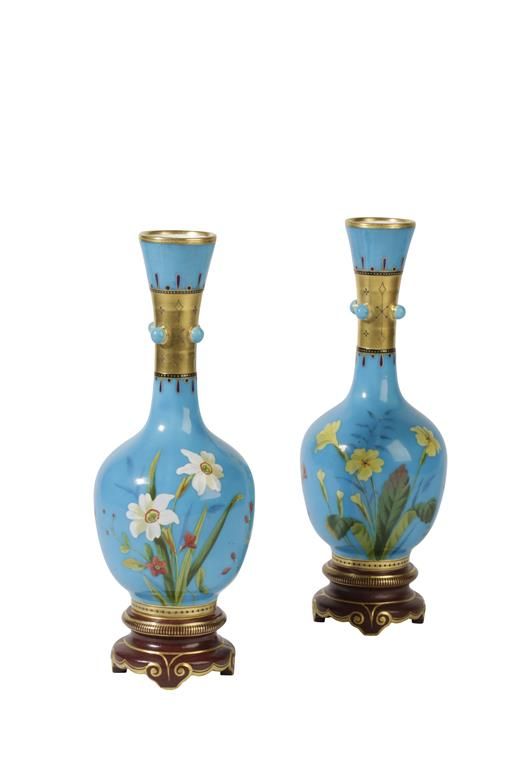 PAIR OF MINTON PORCELAIN AESTHETIC CLOISONNE VASES