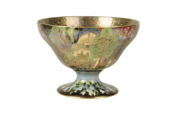 DAISY MAKEIG-JONES FOR WEDGWOOD: A FAIRYLAND LUSTRE PEDESTAL BOWL