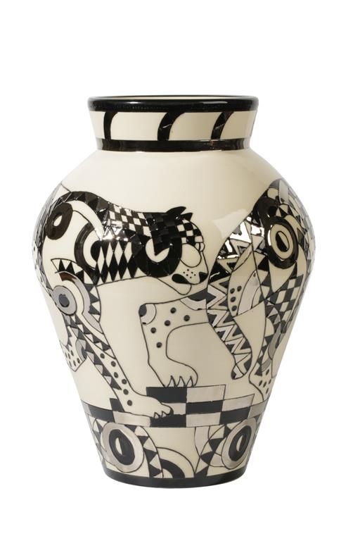 DENNIS CHINAWORKS: A "GEOMETRIC LEOPARD" TRIAL VASE