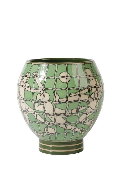 DENNIS CHINAWORKS: A "FOOTBALL" LIMITED EDITION VASE