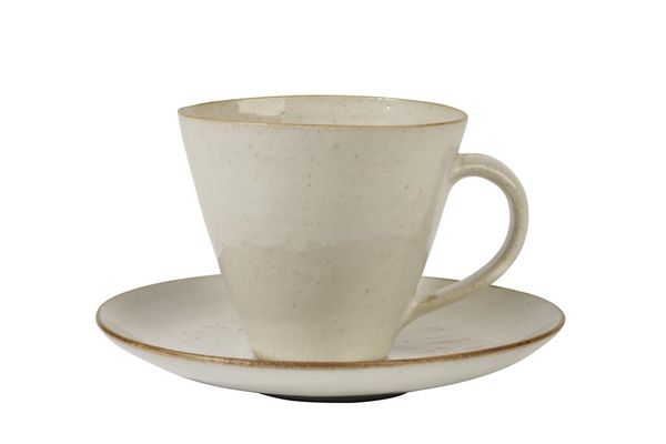 DAME LUCIE RIE DBE (1902-1995) and HANS COPER (1920-1981): A STONEWARE CUP AND SAUCER