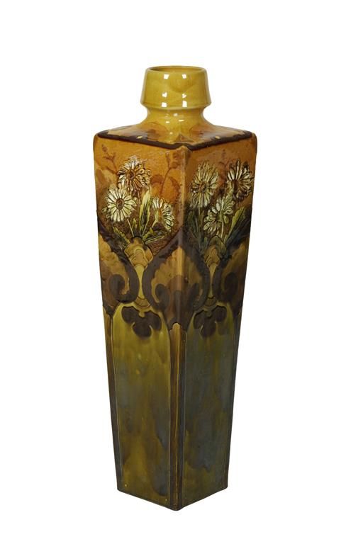 LARGE BRETBY ART NOUVEAU POTTERY GLAZED VASE