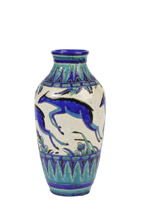 CHARLES CHATTEAU FOR BOCH FRERES: A CERAMIC 'KERAMIS' VASE