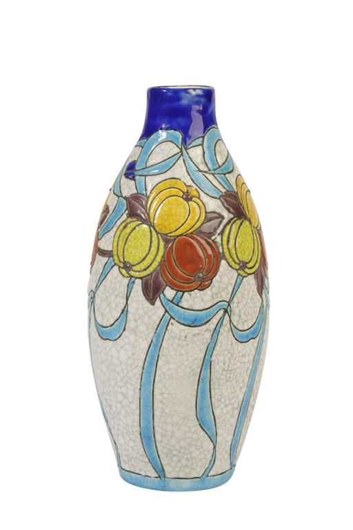 CHARLES CHATTEAU FOR BOCH FRERES: A CERAMIC 'LA LOUVIERE KERAMIS' VASE