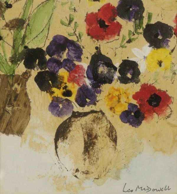 •LEO MCDOWELL (1936-2011) 'FLOWERS ON A TABLE'