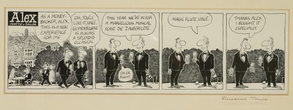 RUSSELL TAYLOR (B. 1960) AND CHARLES PEATTIE (B. 1958) Framed 'Alex' cartoon strip