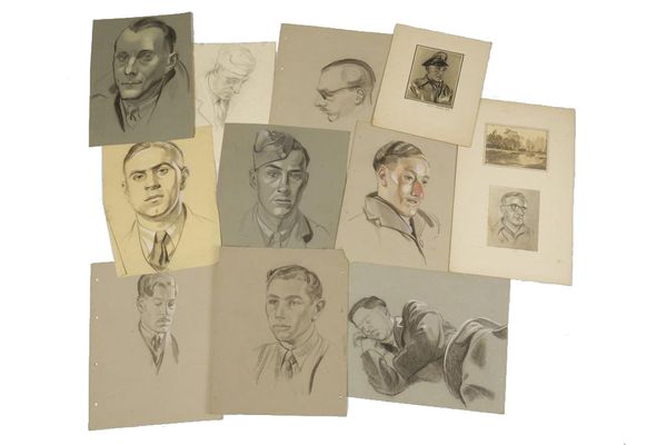 •EDWARD D'ARCY LISTER (1911-1976) A folio of portrait studies of gentlemen