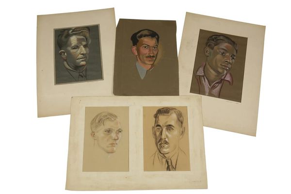 •EDWARD D'ARCY LISTER (1911-1976) A small quantity of portrait studies of gentlemen