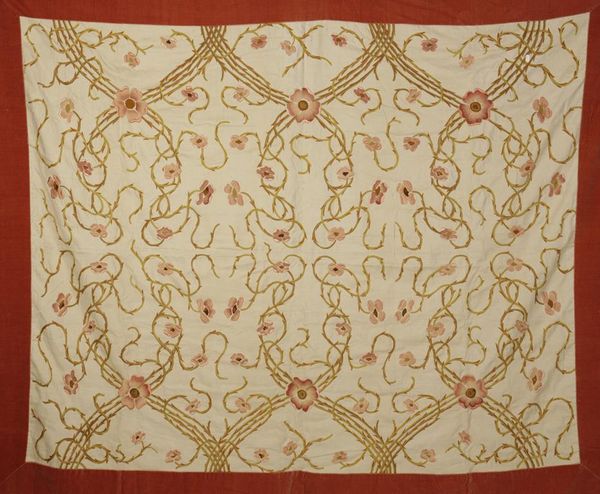 LARGE ART NOUVEAU NEEDLEWORK WALL DRAPE