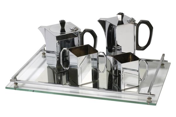 ART DECO CHROME PLATED TEA AND COFFEE SET