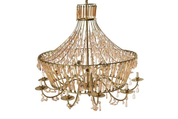 ITALIAN GLASS FIFTEEN BRANCH CHANDELIER